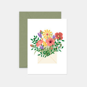 Carte enveloppe - bouquet de fleurs