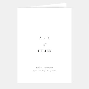 Discreet modern wedding booklet