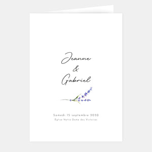 Couverture de livret de mariage brin de lavande