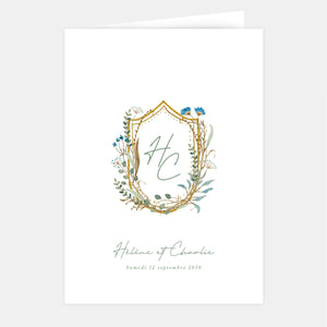 Faire-part de mariage blason champêtre