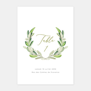Hochzeitstisch-Markenmonogramm Laub - 5ex