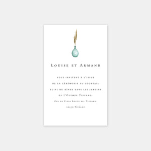 Watercolor South wedding invitation card