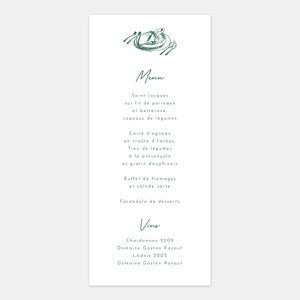 Hochzeitsmenü mit Berggravur