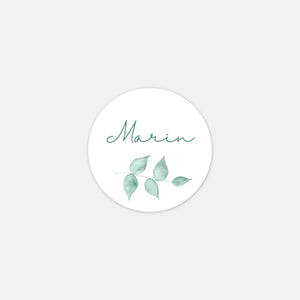 Stickers personnalisés naissance aquarelle botanique - 48ex