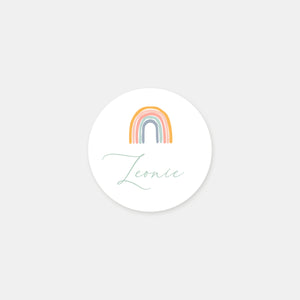 Personalisierte Regenbogen-Geburtsaufkleber – 48ex
