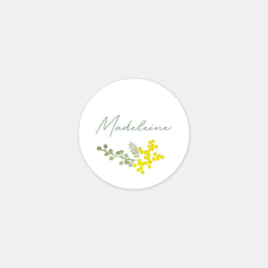 Stickers personnalisés prénom mimosa - 48ex