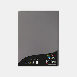 Feuille A4 velin 120g gris acier Pollen