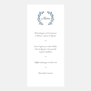 Menu de Mariage Classique Laurier