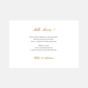 Chic square wedding thank you card