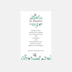 Carton invitation de mariage Losange Aquarelle