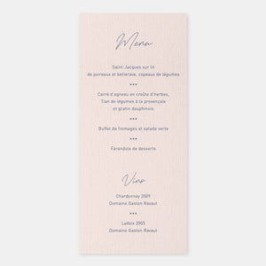Menu de Mariage couronne végétale