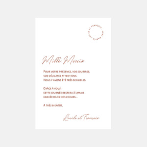 Modern wedding thank you card circle
