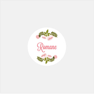 Stickers personnalisés naissance pivoines - 48ex