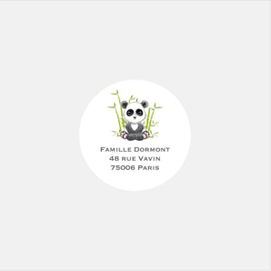 Stickers personnalisés naissance panda - 48ex