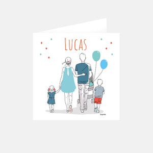 Birth announcement my family blue 1 brother and 1 sister by Kopines