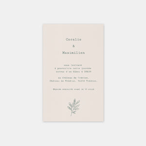 Carton invitation de mariage Brindille