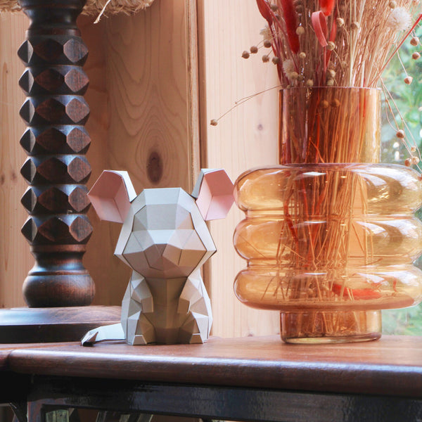 Trophée en papier petite souris