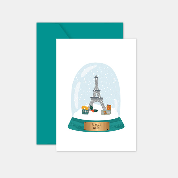 Eiffelturm-Schneekugelkarte