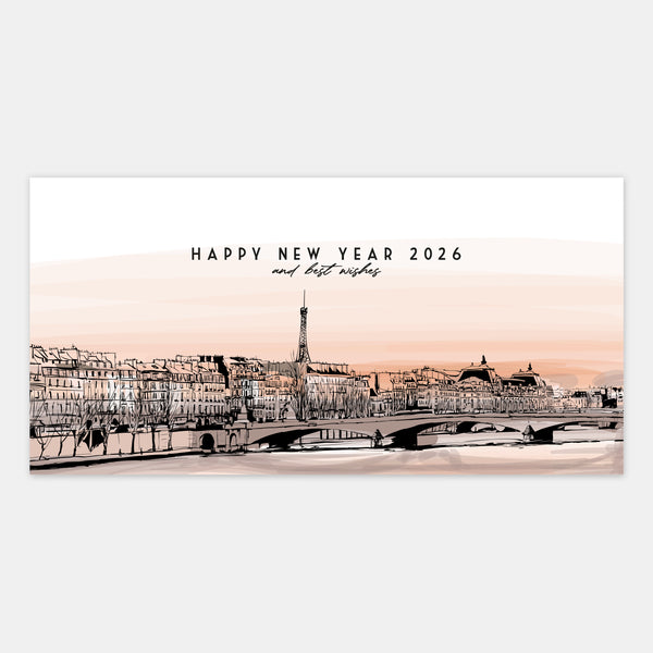 Carte de voeux Paris sunset