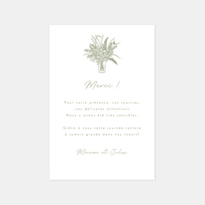 Carton remerciement mariage belle demeure