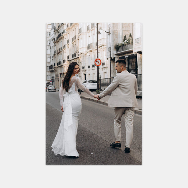 Carton remerciement mariage moderne discrétion