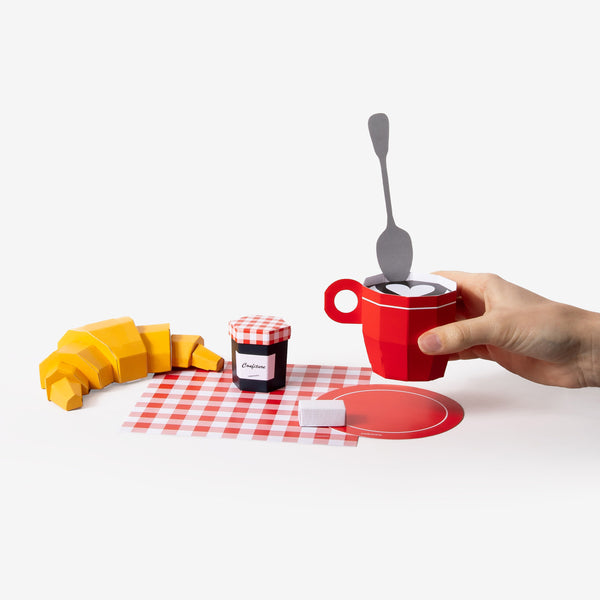 3D-Papiermodell - Frühstück