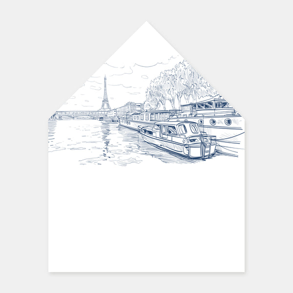 Engraved envelope lining Paris