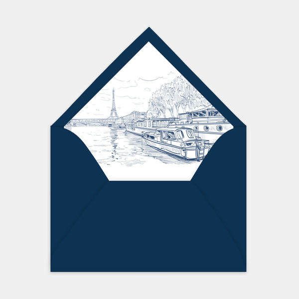 Engraved envelope lining Paris