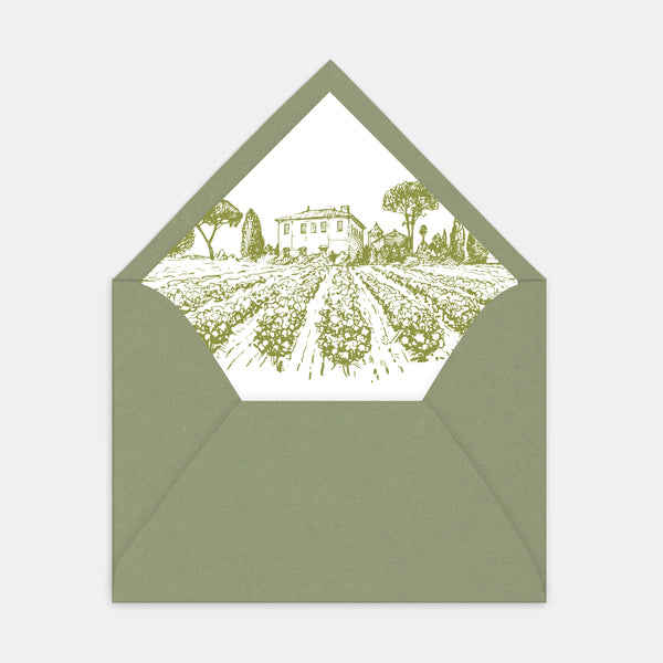 Doublure enveloppe gravure vignoble