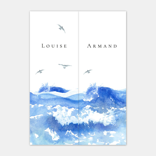 Watercolor sea wedding invitation