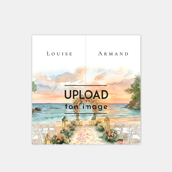 Faire-part de mariage triptyque aquarelle