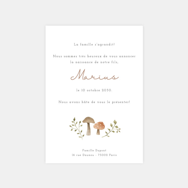 Autumn forest birth announcement