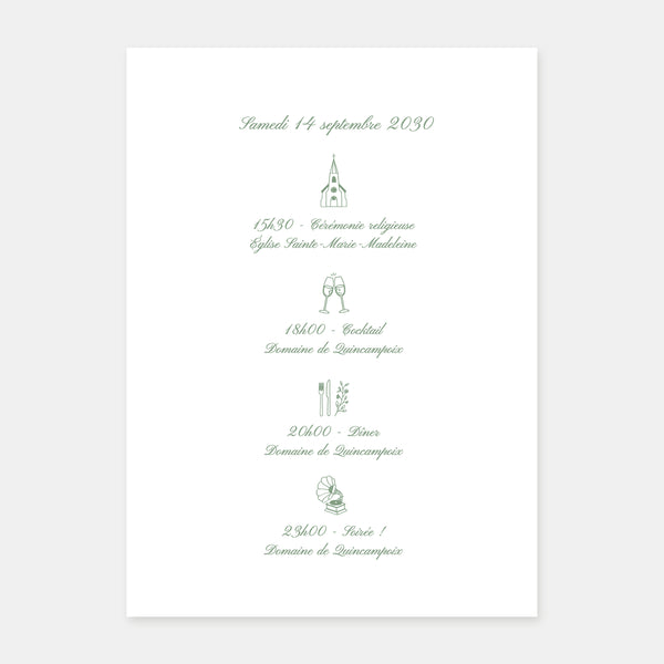 Faire-part de mariage Domaine de Quincampoix