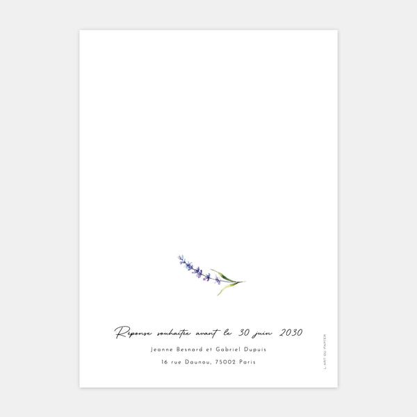 Faire-part de mariage brin de lavande