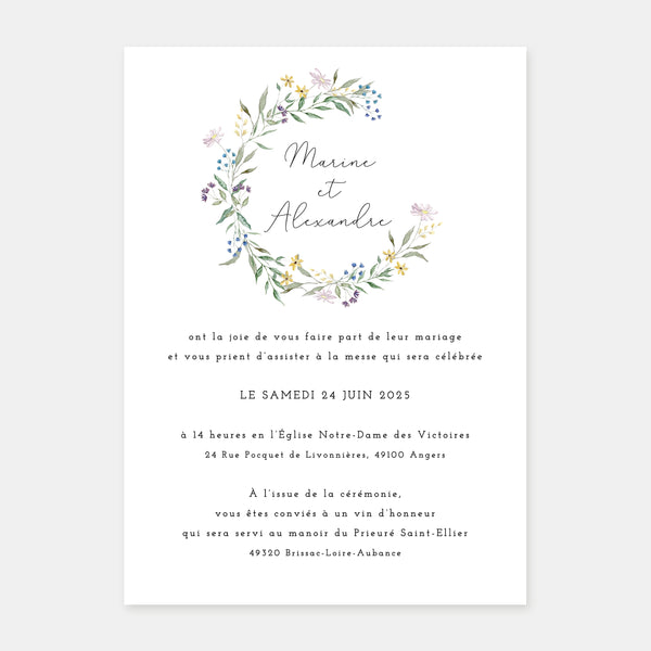 Hochzeitseinladung mit Landkranz