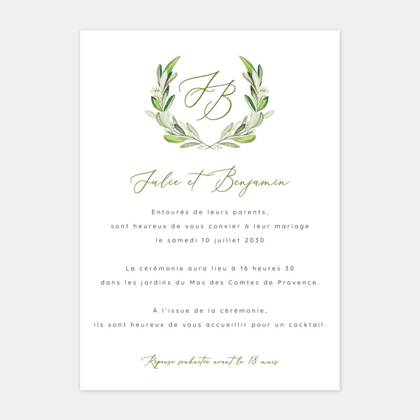 Hochzeitseinladungsmonogrammlaub