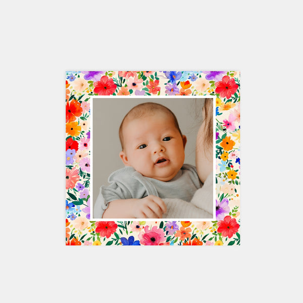 Faire-part de naissance jardin de couleurs