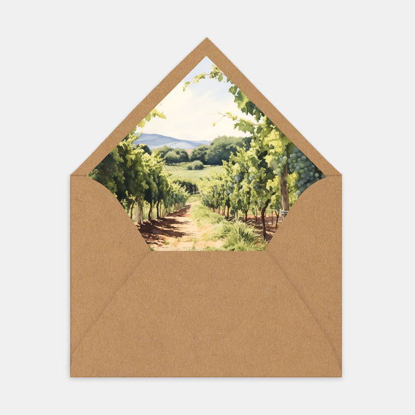 Watercolor vines envelope liner - 50ex