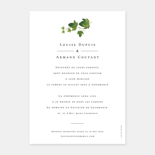 Aquarell-Provenzalische Weinberg-Hochzeitseinladung