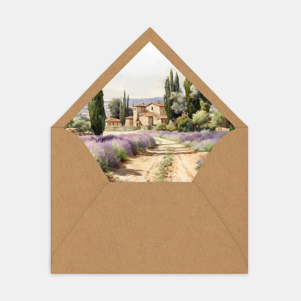 Provence-Aquarell-Umschlagliner – 50 Stück