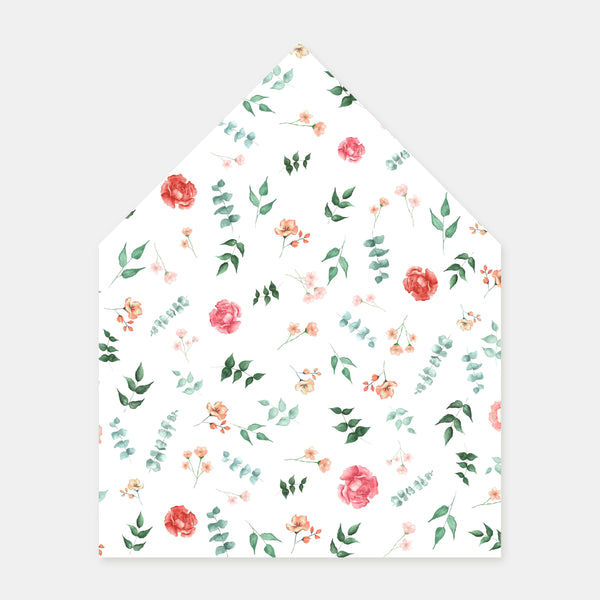 Watercolor bouquet envelope liner - 50ex