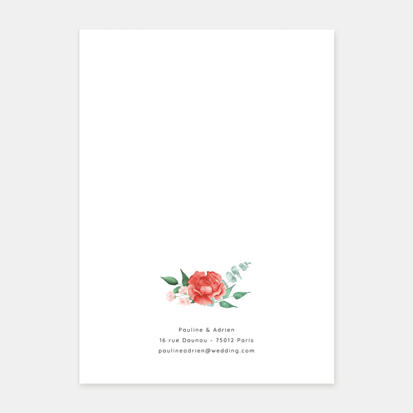 Hochzeitseinladung mit Aquarellstrauß