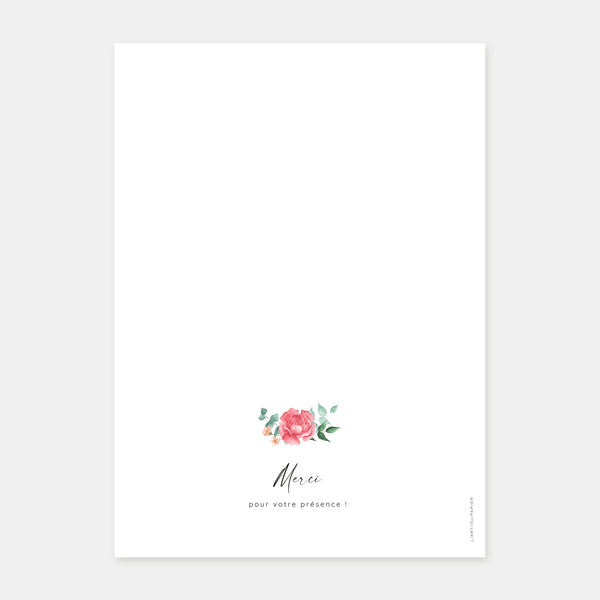 Watercolor bouquet wedding booklet