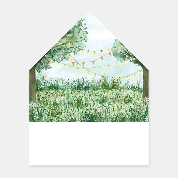 Country chic watercolor envelope lining - 50ex