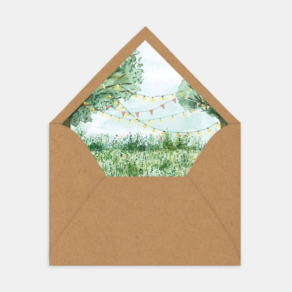 Country chic watercolor envelope lining - 50ex