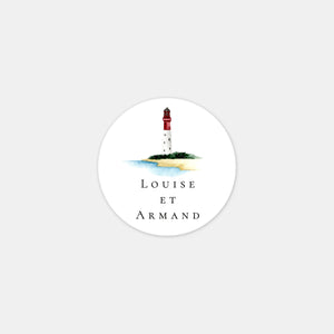 Personalisierte Aquarellteich-Hochzeitsaufkleber