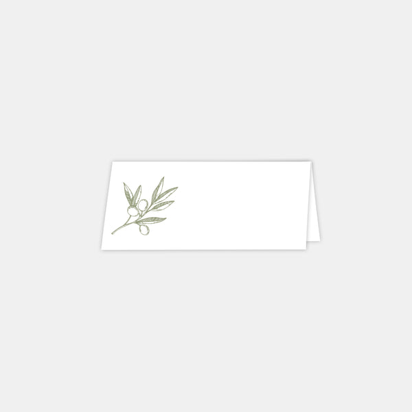 Olive branch wedding place marker