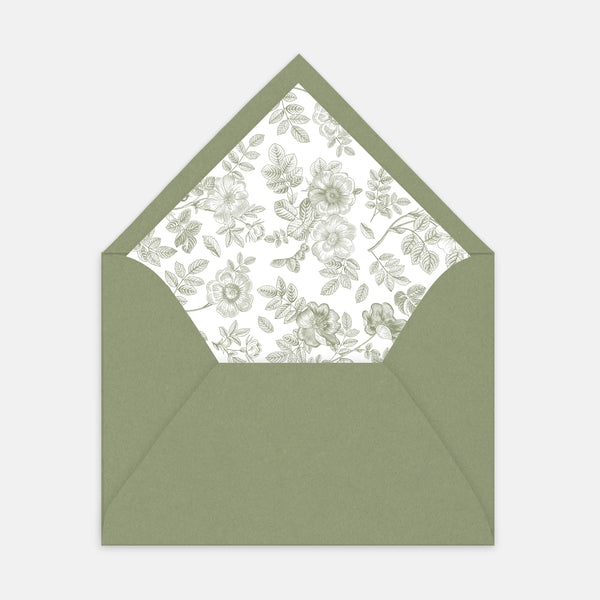 Floral toile de jouy envelope lining - 50ex