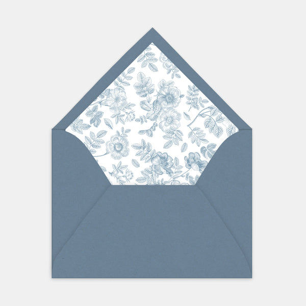 Floral toile de jouy envelope lining - 50ex