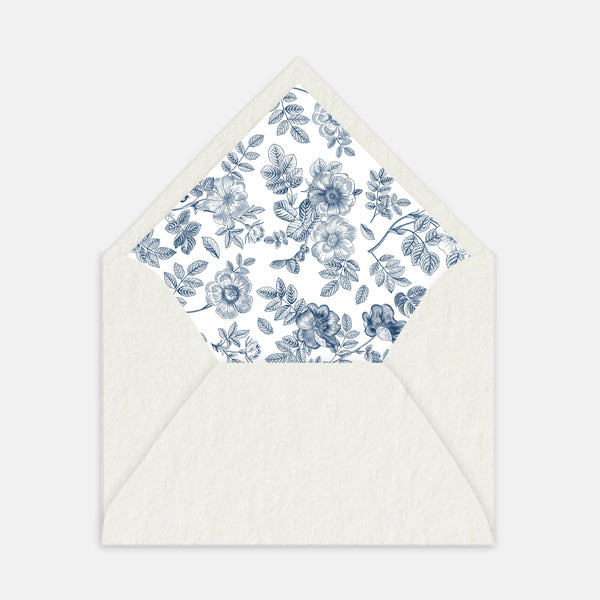Floral toile de jouy envelope lining - 50ex